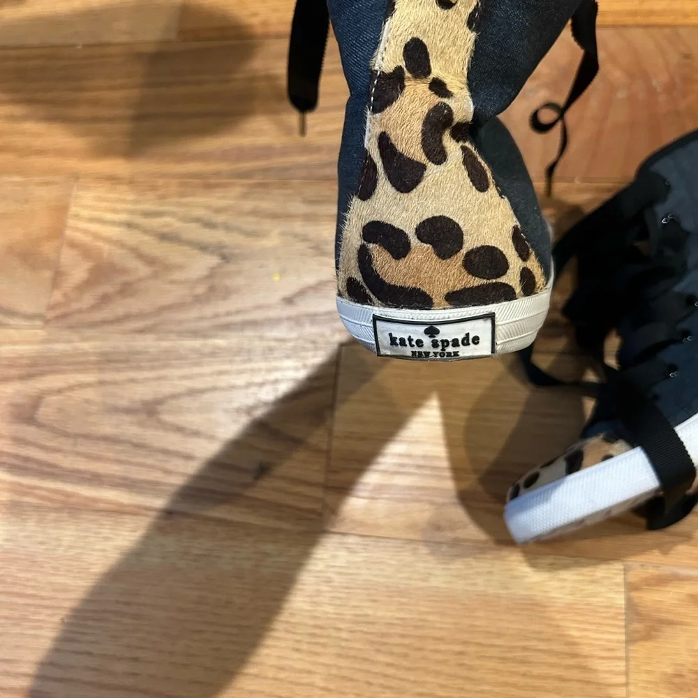 Kate Spade Black and Tan Sneakers with Animal Print - Picture 4 of 6